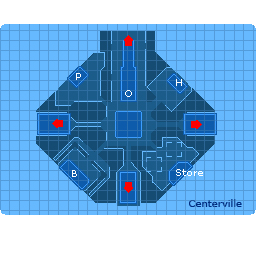 แผนที่ Centervill City 